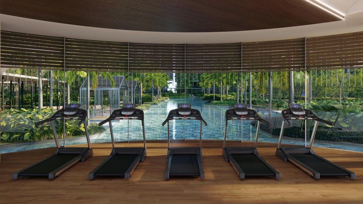 The gym beside the pool